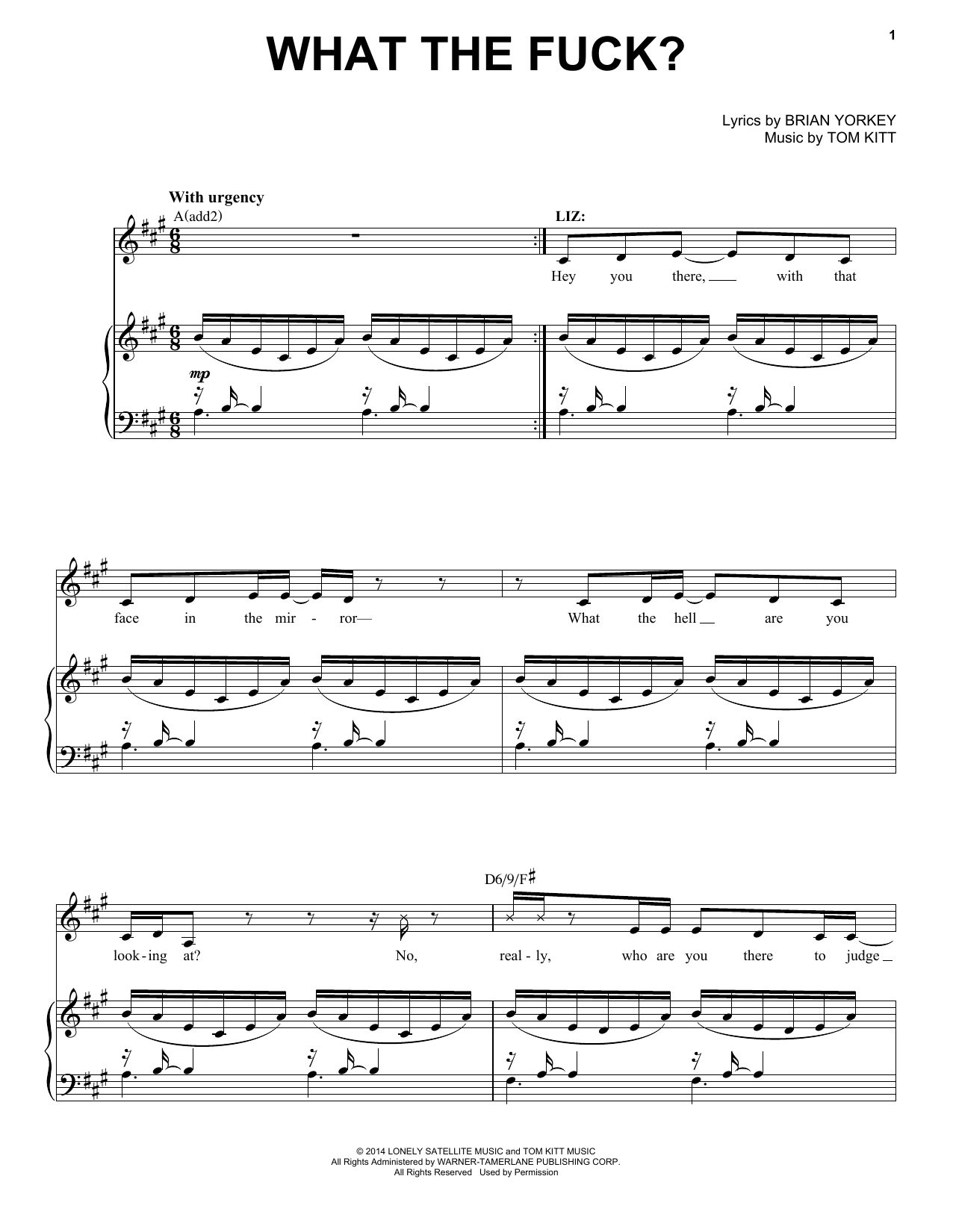 Download Tom Kitt What The Fuck? (from If/Then) Sheet Music and learn how to play Piano & Vocal PDF digital score in minutes