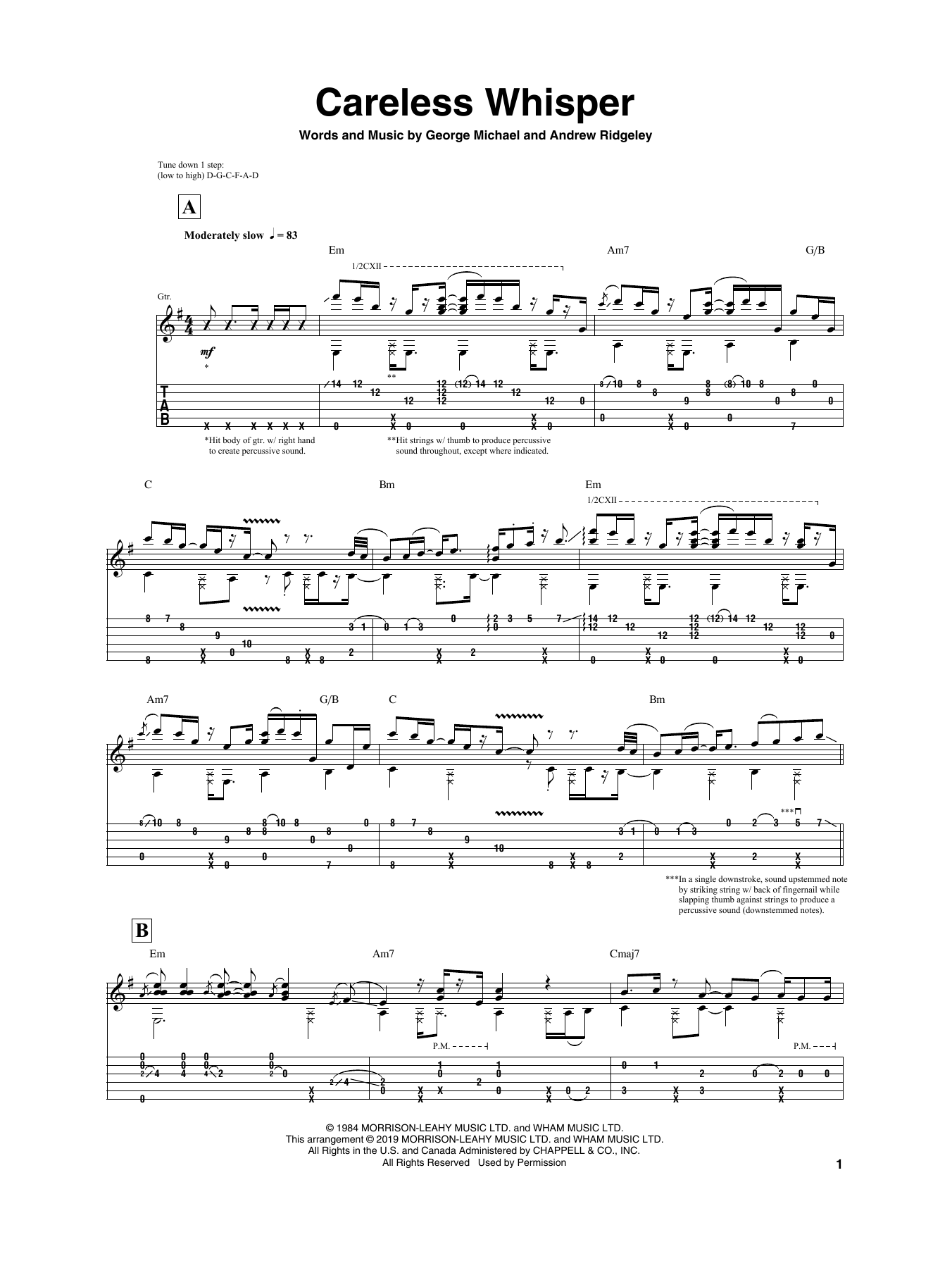 Download Igor Presnyakov Careless Whisper Sheet Music and learn how to play Guitar Tab PDF digital score in minutes