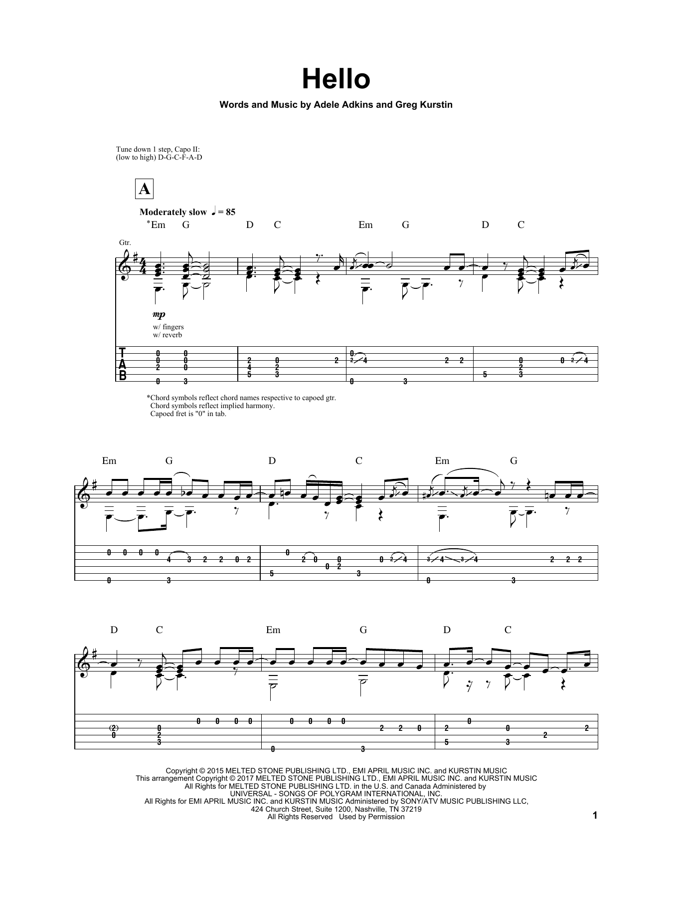 Download Igor Presnyakov Hello Sheet Music and learn how to play Guitar Tab PDF digital score in minutes