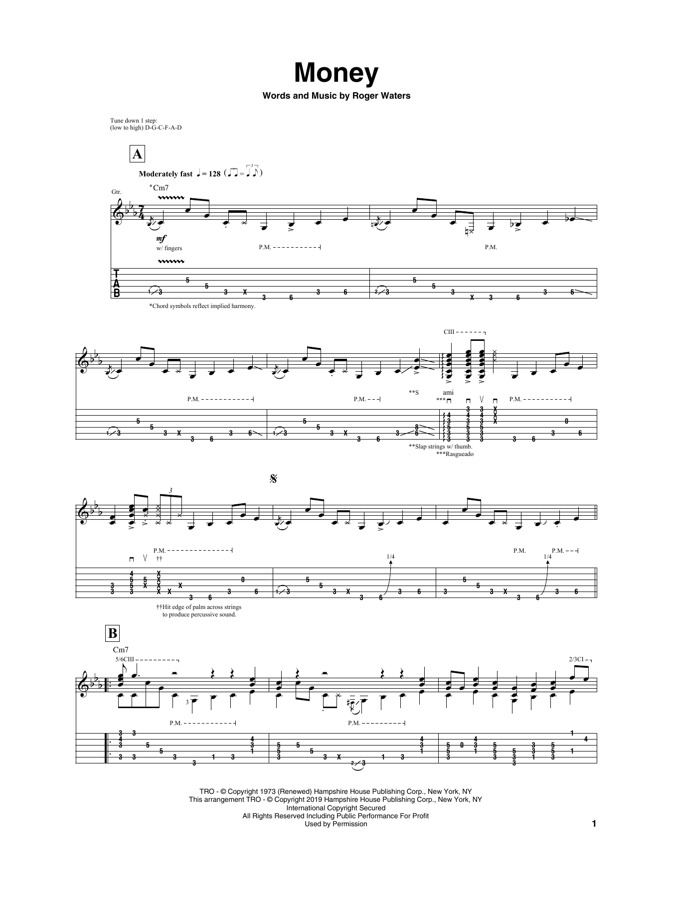 Download Igor Presnyakov Money Sheet Music and learn how to play Guitar Tab PDF digital score in minutes