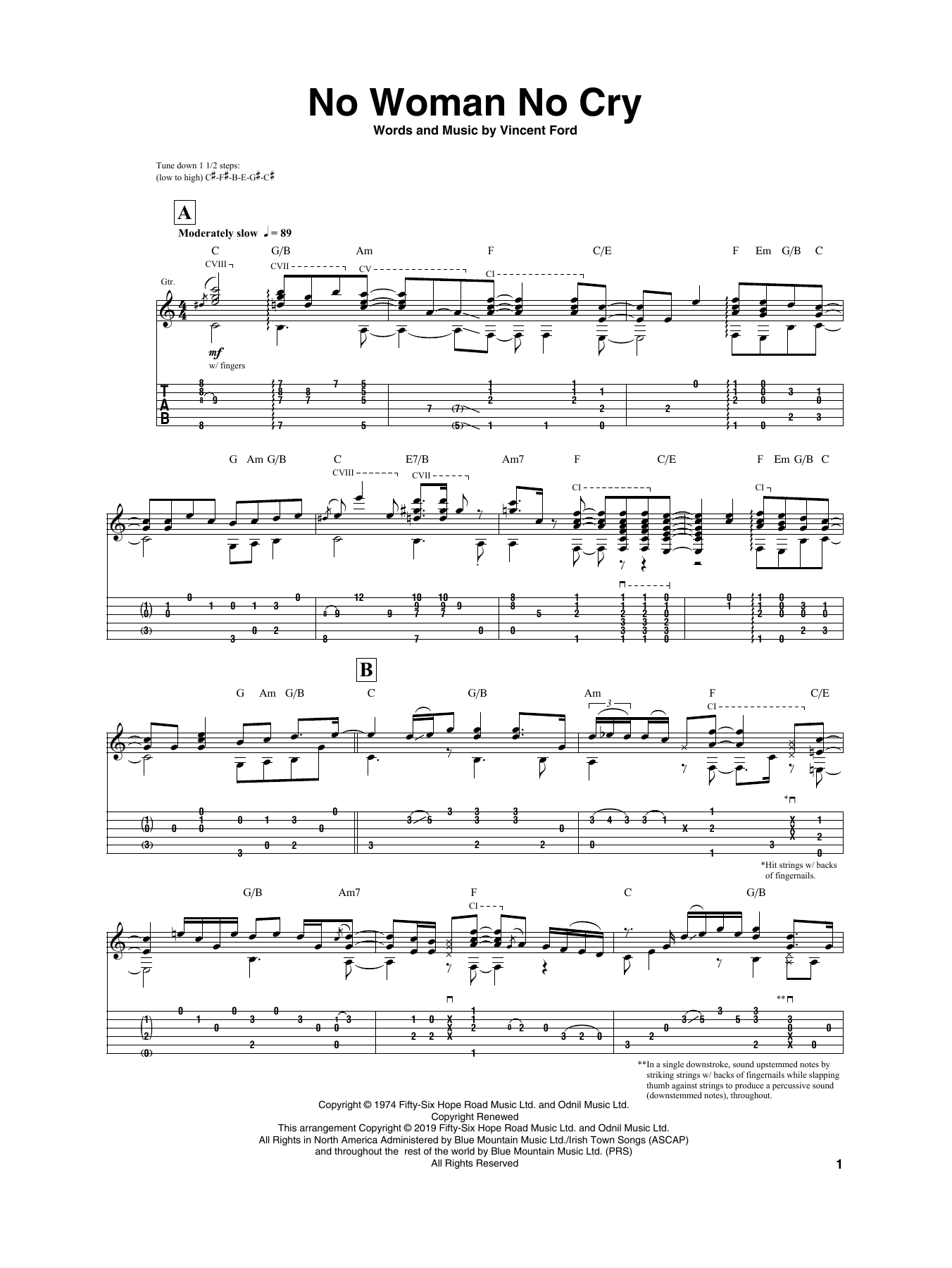 Download Igor Presnyakov No Woman No Cry Sheet Music and learn how to play Guitar Tab PDF digital score in minutes