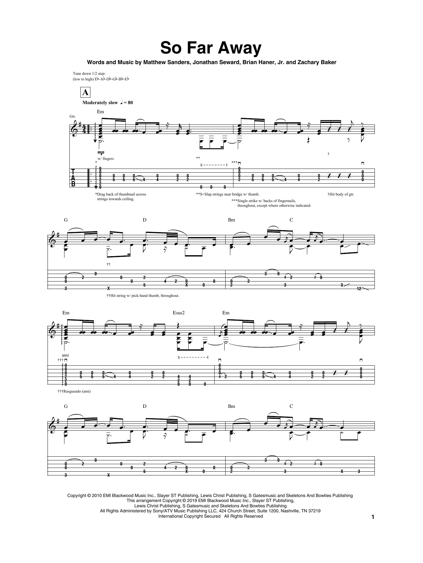 Download Igor Presnyakov So Far Away Sheet Music and learn how to play Guitar Tab PDF digital score in minutes