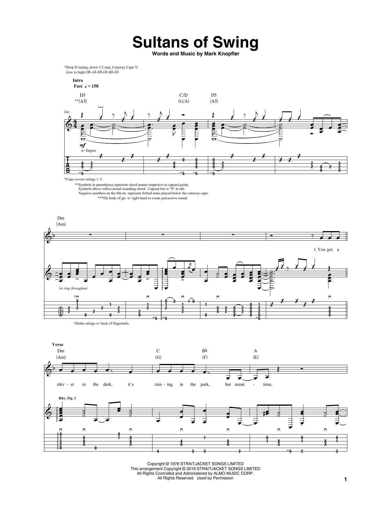 Download Igor Presnyakov Sultans Of Swing Sheet Music and learn how to play Guitar Tab PDF digital score in minutes