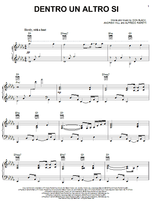 Download Il Divo Dentro Un Altro Si Sheet Music and learn how to play Piano, Vocal & Guitar (Right-Hand Melody) PDF digital score in minutes