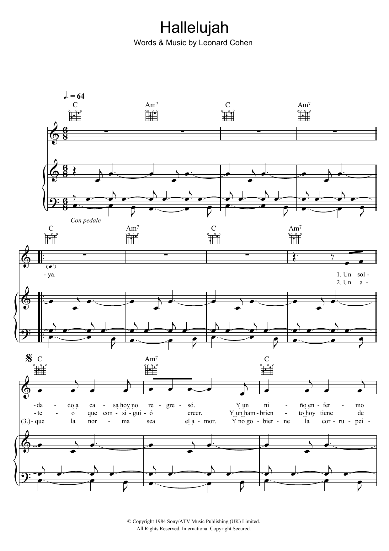Download Il Divo Hallelujah Sheet Music and learn how to play Piano, Vocal & Guitar PDF digital score in minutes