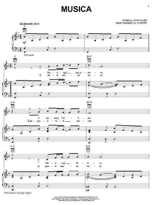 Download Il Divo Musica Sheet Music and learn how to play Piano, Vocal & Guitar (Right-Hand Melody) PDF digital score in minutes