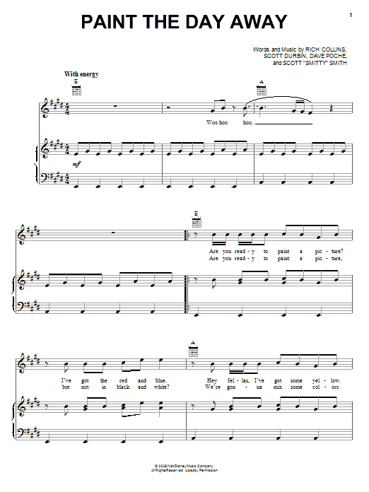 Download Imagination Movers Paint The Day Away Sheet Music and learn how to play Piano, Vocal & Guitar (Right-Hand Melody) PDF digital score in minutes