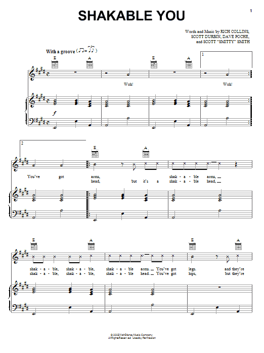 Download Imagination Movers Shakable You Sheet Music and learn how to play Piano, Vocal & Guitar (Right-Hand Melody) PDF digital score in minutes
