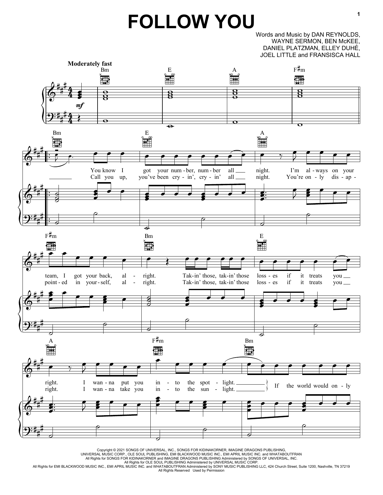 Download Imagine Dragons Follow You Sheet Music and learn how to play Ukulele PDF digital score in minutes