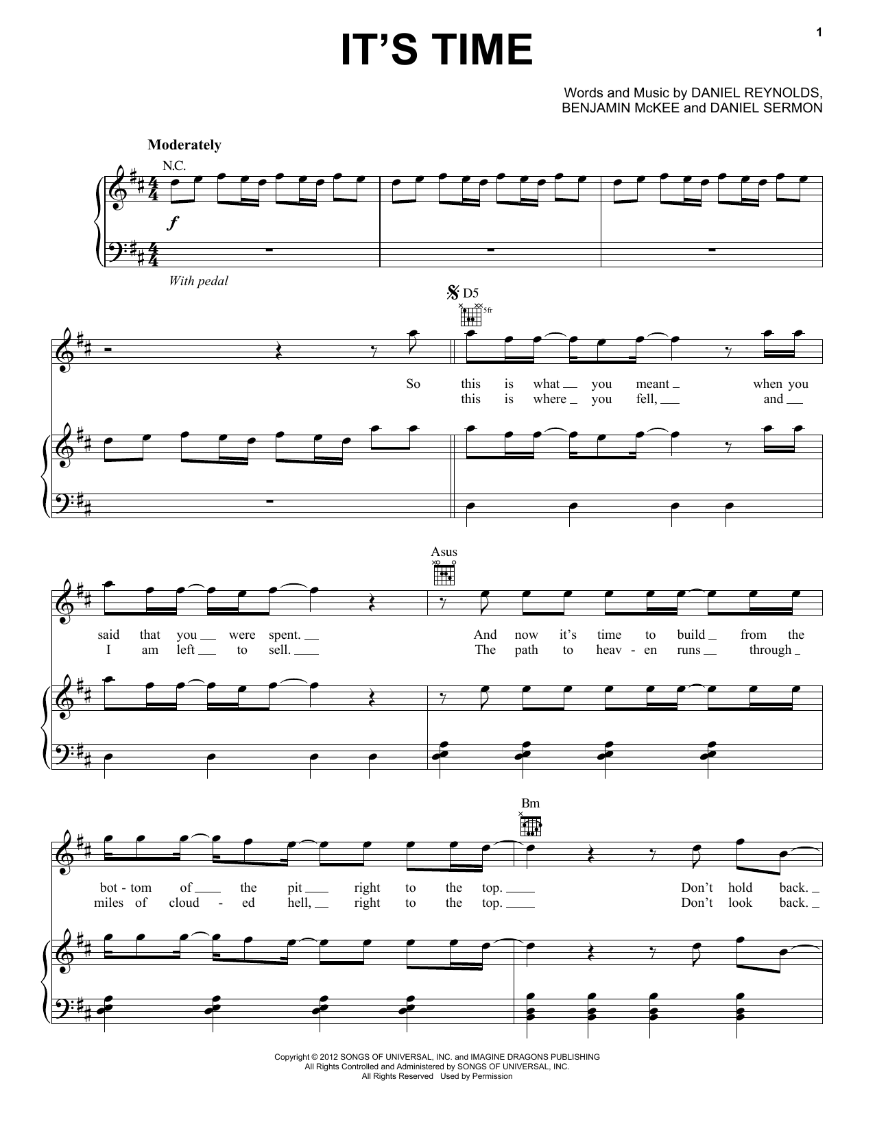 Download Imagine Dragons It's Time Sheet Music and learn how to play Ukulele with strumming patterns PDF digital score in minutes