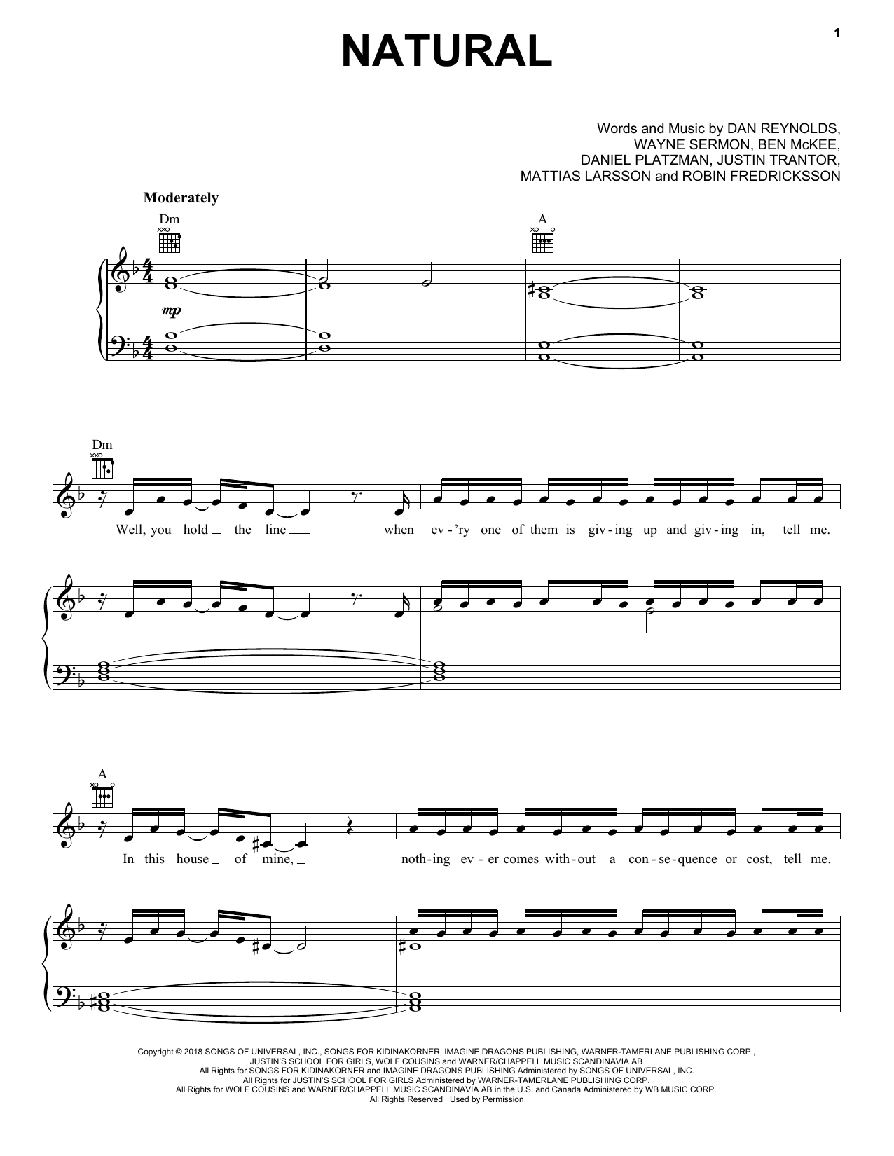 Download Imagine Dragons Natural Sheet Music and learn how to play Ukulele PDF digital score in minutes