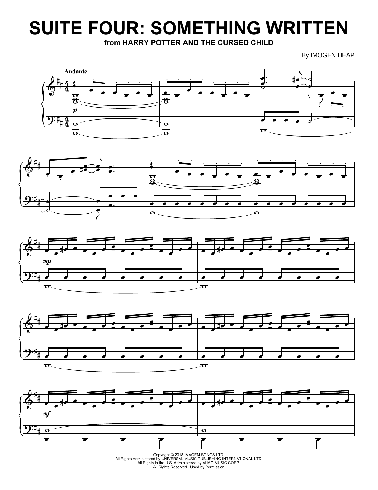 Download Imogen Heap Suite Four: Something Written (from Harry Potter And The Cursed Child) Sheet Music and learn how to play Piano Solo PDF digital score in minutes