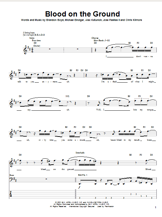 Download Incubus Blood On The Ground Sheet Music and learn how to play Drums Transcription PDF digital score in minutes