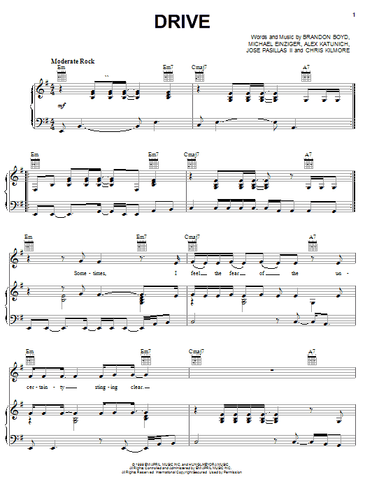 Download Incubus Drive Sheet Music and learn how to play Drums Transcription PDF digital score in minutes