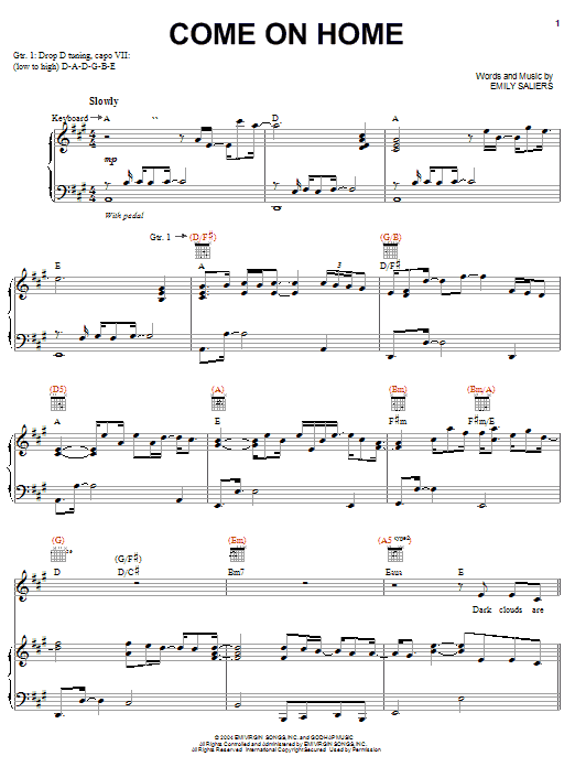 Download Indigo Girls Come On Home Sheet Music and learn how to play Piano, Vocal & Guitar (Right-Hand Melody) PDF digital score in minutes