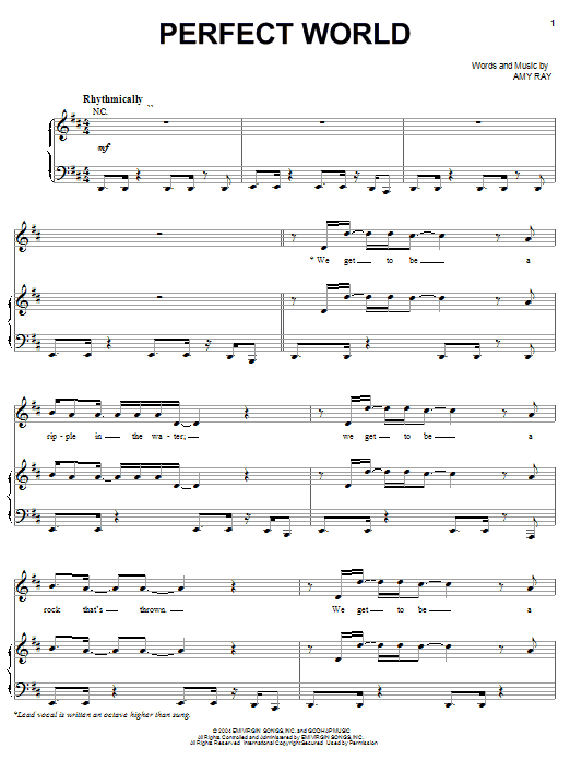 Download Indigo Girls Perfect World Sheet Music and learn how to play Piano, Vocal & Guitar (Right-Hand Melody) PDF digital score in minutes