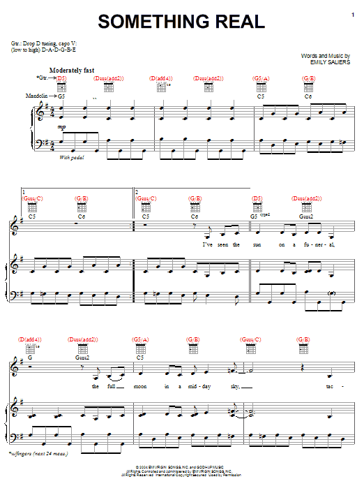Download Indigo Girls Something Real Sheet Music and learn how to play Piano, Vocal & Guitar (Right-Hand Melody) PDF digital score in minutes