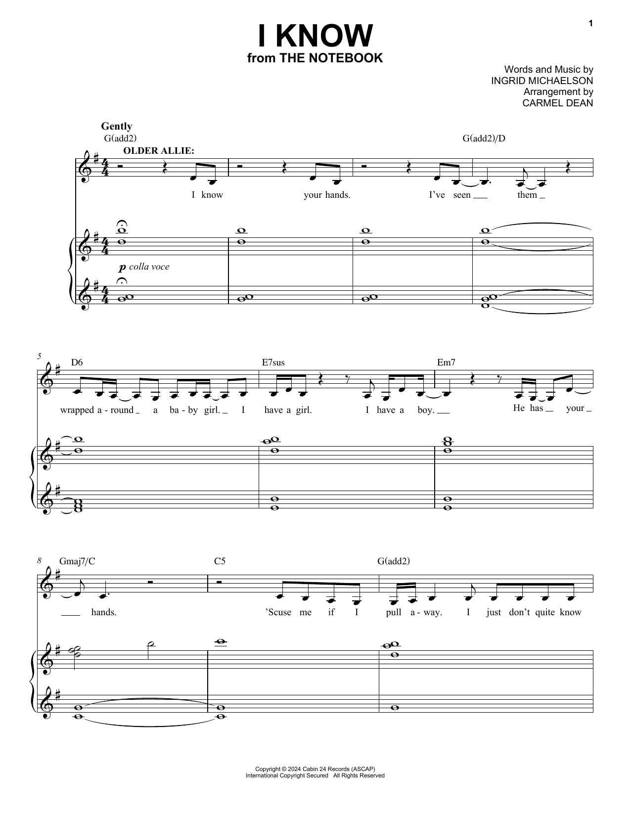 Download Ingrid Michaelson I Know (from The Notebook) Sheet Music and learn how to play Piano & Vocal PDF digital score in minutes