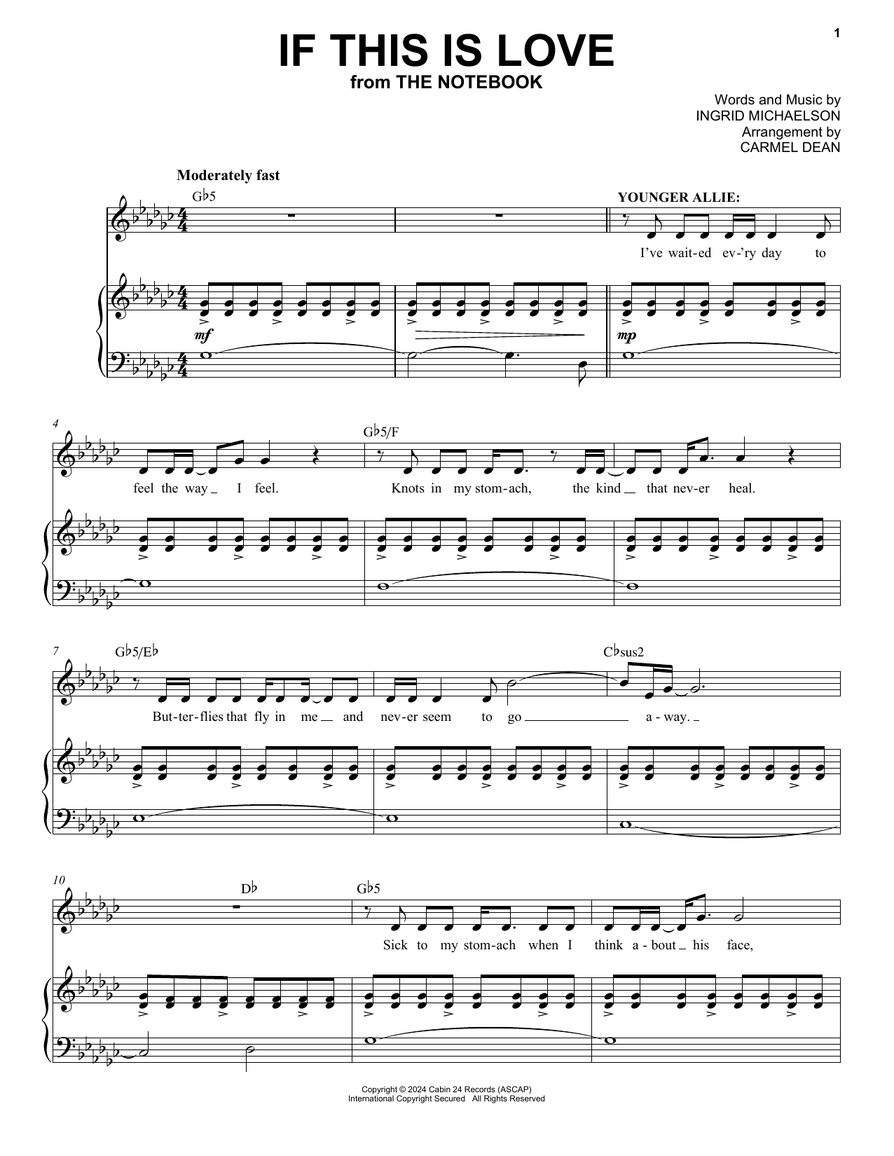 Download Ingrid Michaelson If This Is Love (from The Notebook) Sheet Music and learn how to play Piano & Vocal PDF digital score in minutes