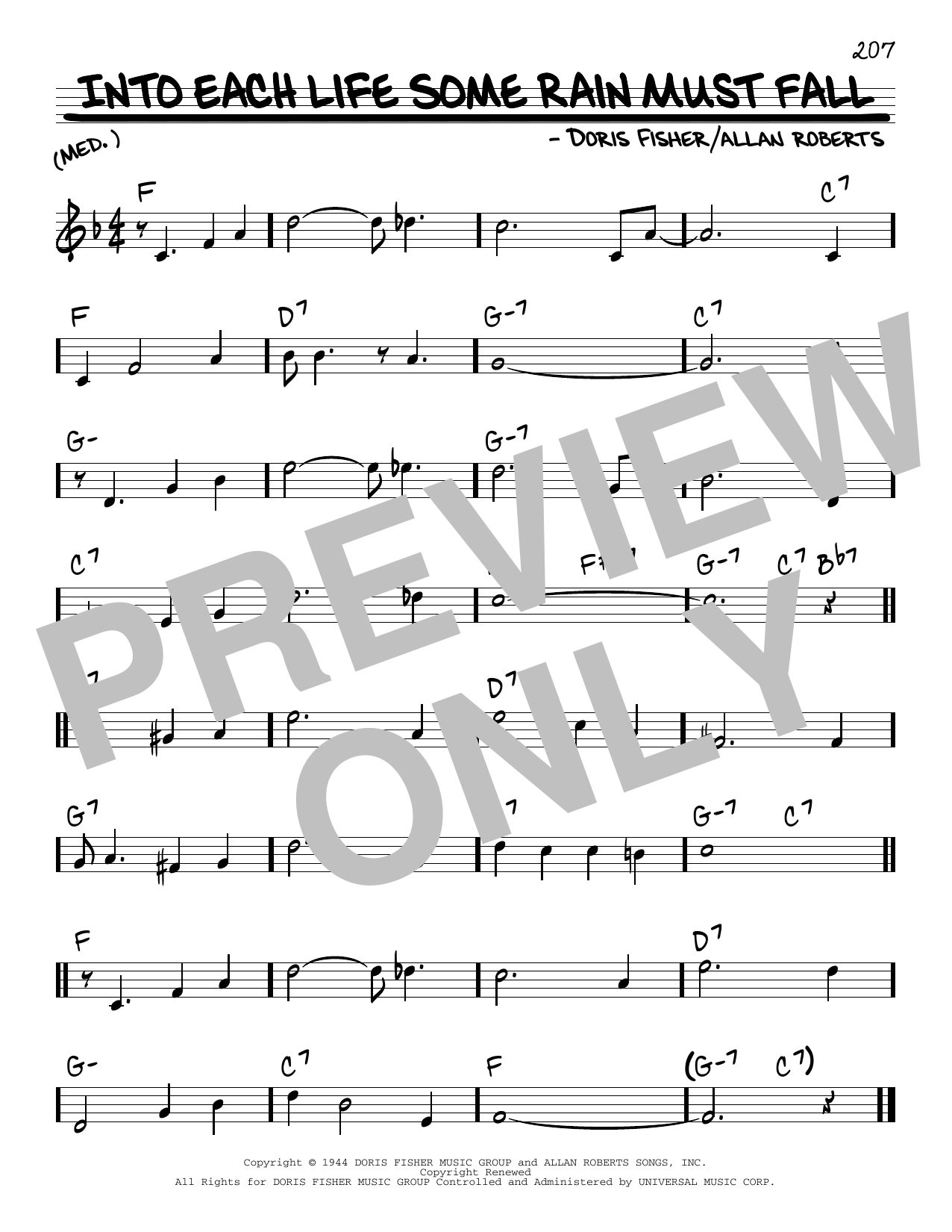 Download Ink Spots & Ella Fitzgerald Into Each Life Some Rain Must Fall Sheet Music and learn how to play Real Book – Melody & Chords PDF digital score in minutes