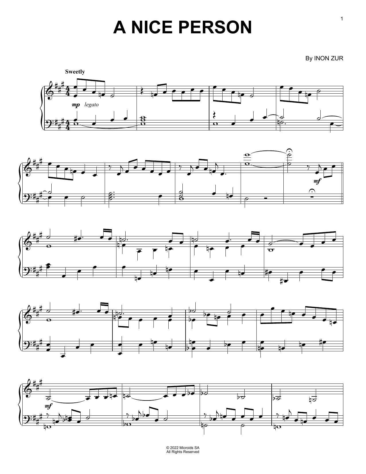 Download Inon Zur A Nice Person (from Syberia: The World Before) Sheet Music and learn how to play Piano Solo PDF digital score in minutes