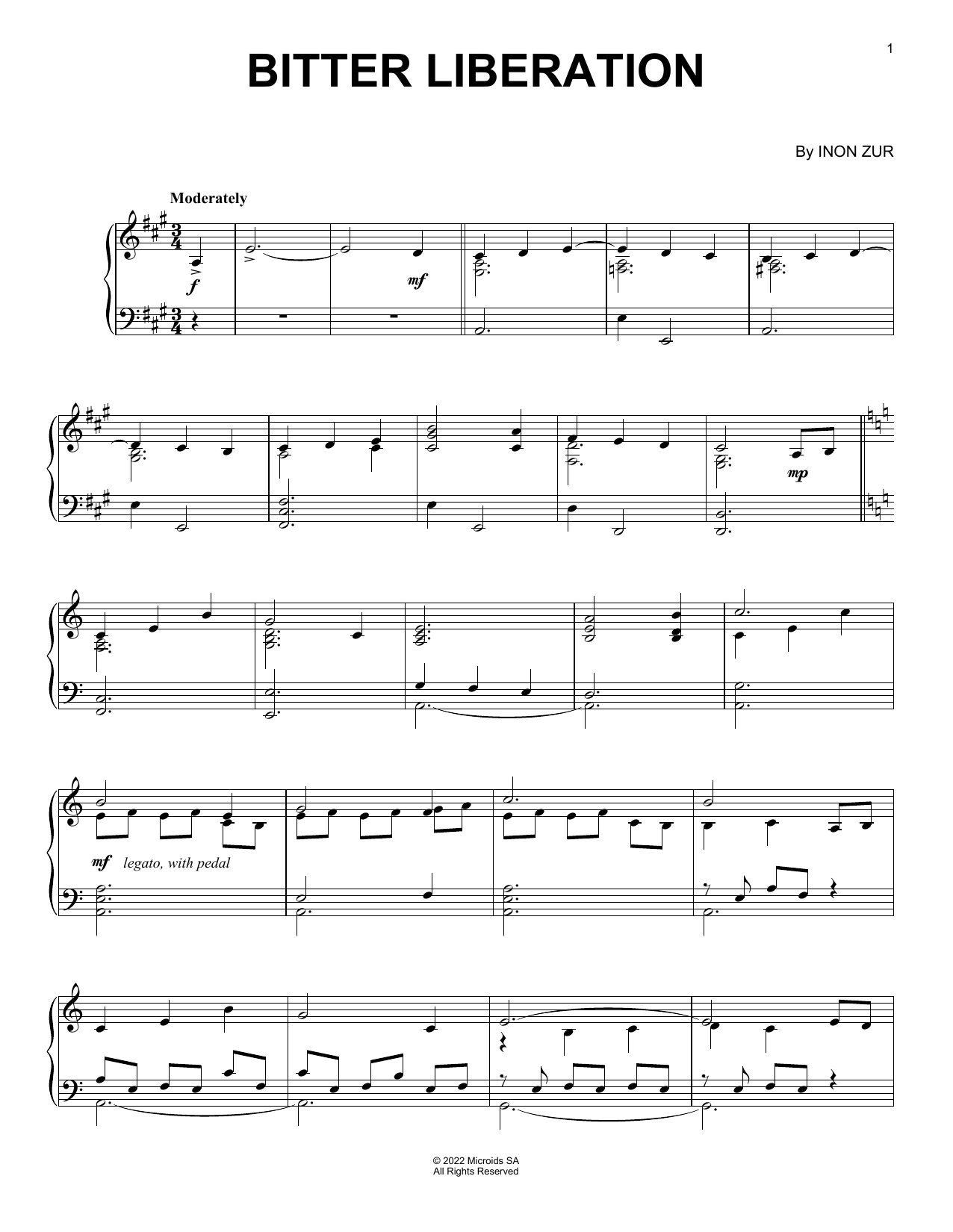 Download Inon Zur Bitter Liberation (from Syberia: The World Before) Sheet Music and learn how to play Piano Solo PDF digital score in minutes