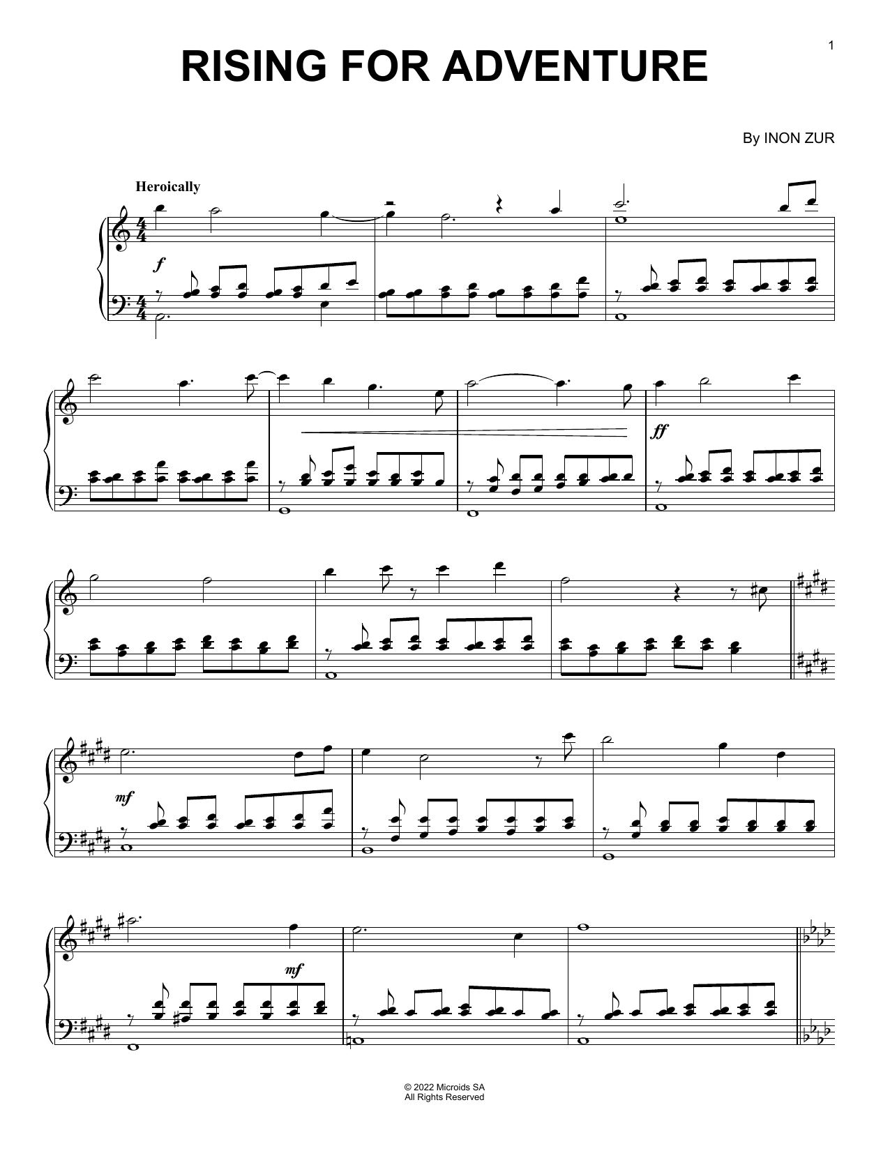 Download Inon Zur Rising For Adventure (from Syberia: The World Before) Sheet Music and learn how to play Piano Solo PDF digital score in minutes