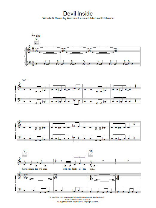 Download INXS Devil Inside Sheet Music and learn how to play Piano, Vocal & Guitar (Right-Hand Melody) PDF digital score in minutes