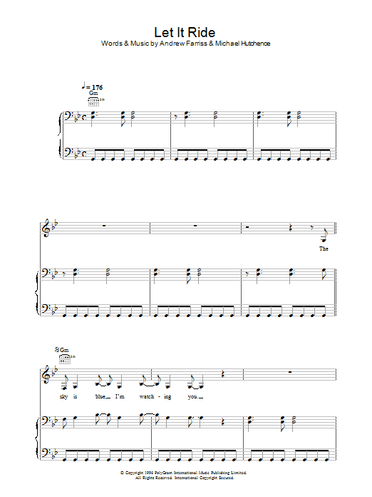 Download INXS Let It Ride Sheet Music and learn how to play Piano, Vocal & Guitar (Right-Hand Melody) PDF digital score in minutes