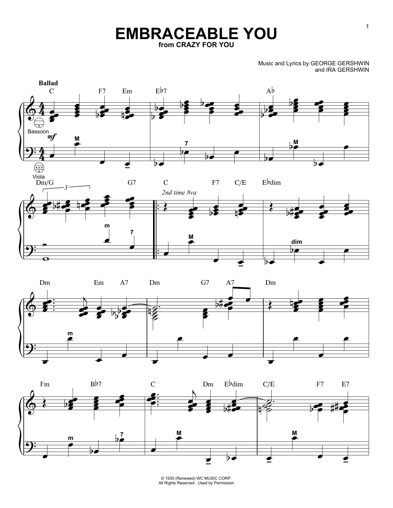 Download Ira Gershwin Embraceable You (arr. Gary Meisner) Sheet Music and learn how to play Accordion PDF digital score in minutes