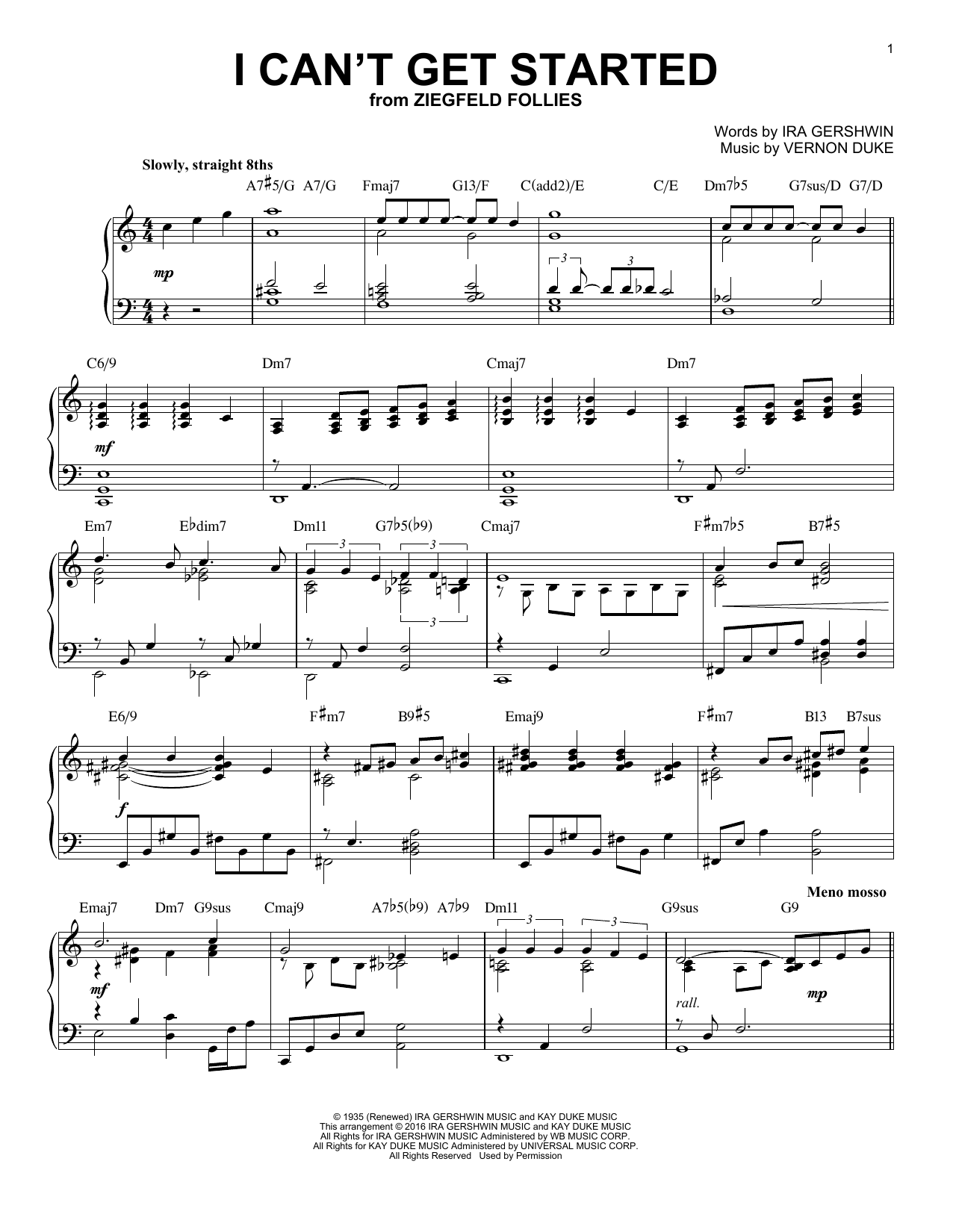 Download Ira Gershwin I Can't Get Started Sheet Music and learn how to play Piano PDF digital score in minutes