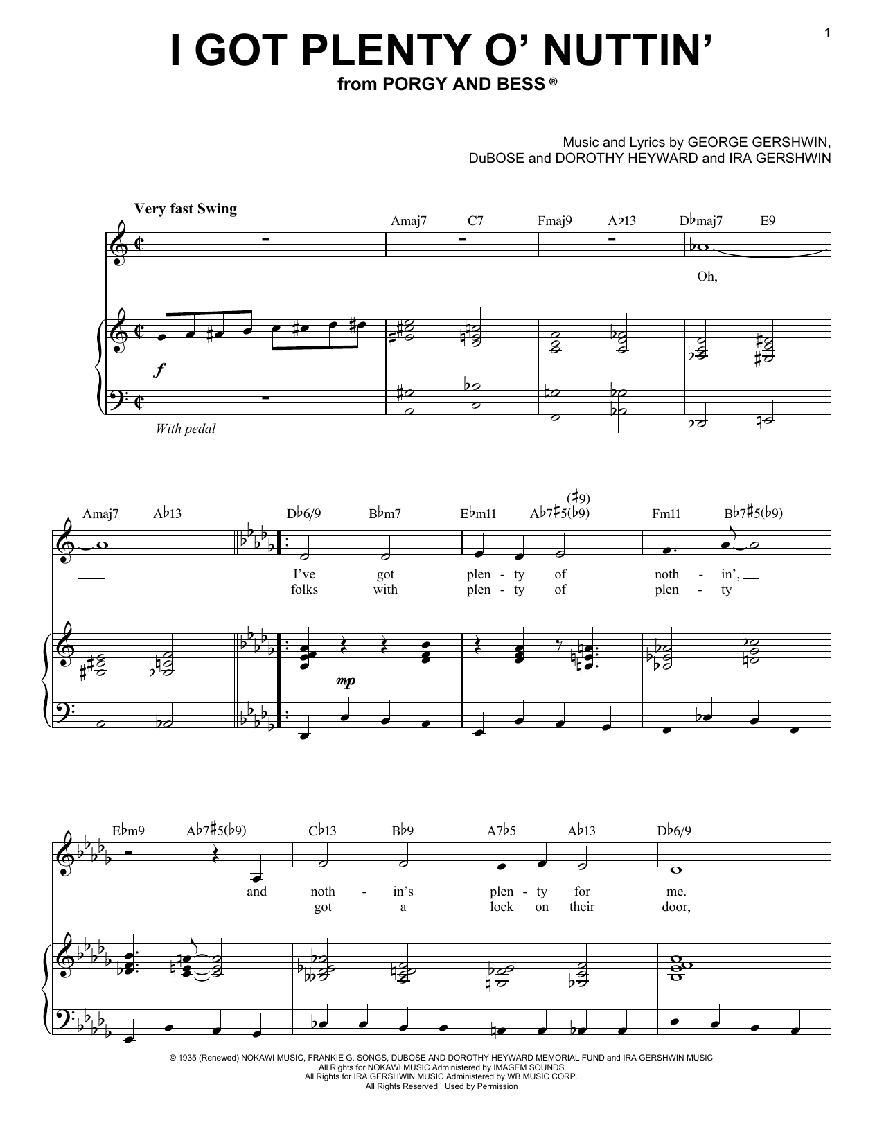 Download George Gershwin I Got Plenty O' Nuttin' Sheet Music and learn how to play Trombone PDF digital score in minutes