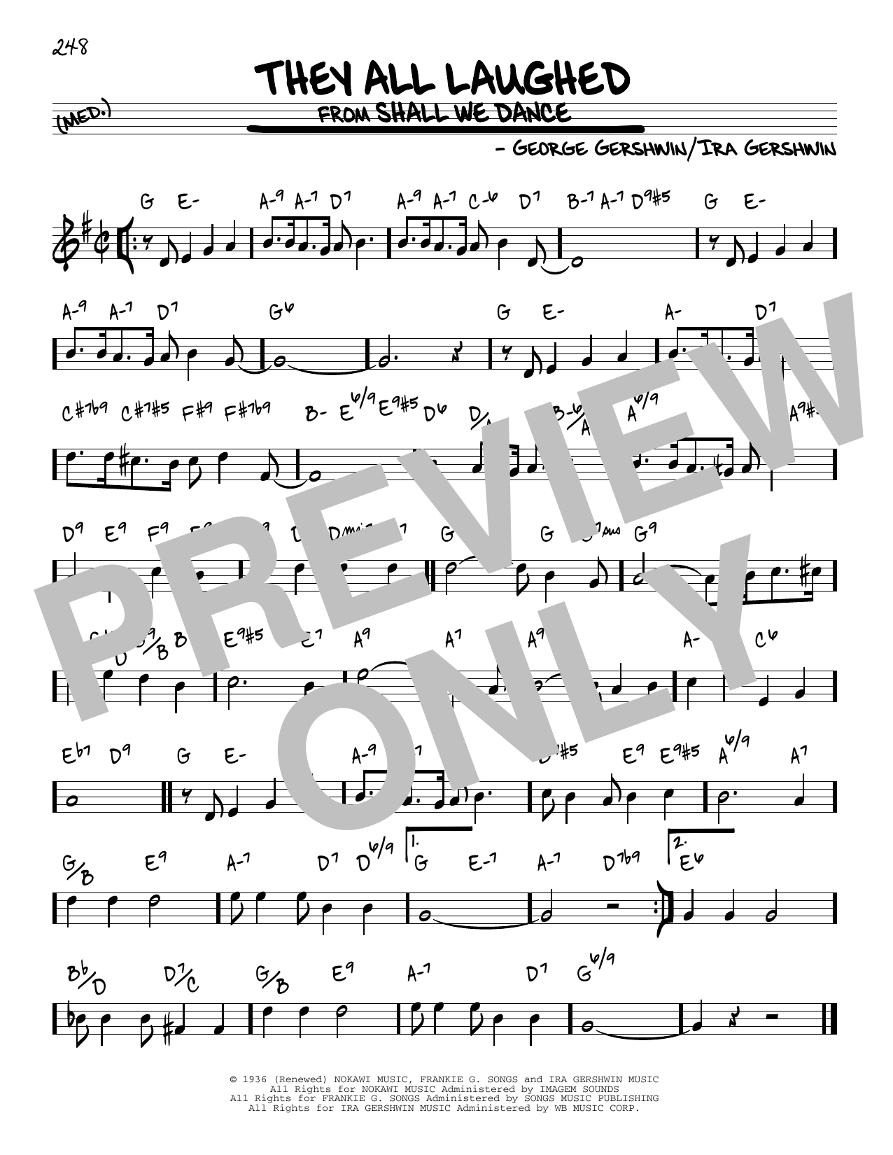 Download George Gershwin They All Laughed Sheet Music and learn how to play Real Book – Melody & Chords PDF digital score in minutes