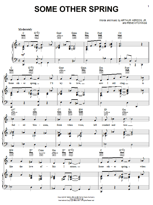 Download Irene Kitchings Some Other Spring Sheet Music and learn how to play Piano, Vocal & Guitar (Right-Hand Melody) PDF digital score in minutes