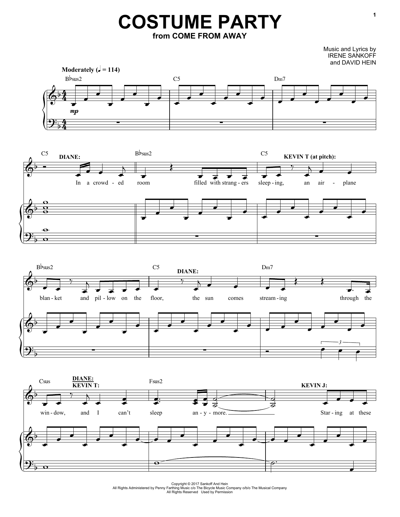 Download Irene Sankoff & David Hein Costume Party Sheet Music and learn how to play Piano & Vocal PDF digital score in minutes