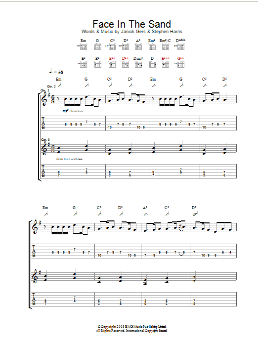 Download Iron Maiden Face In The Sand Sheet Music and learn how to play Guitar Tab PDF digital score in minutes