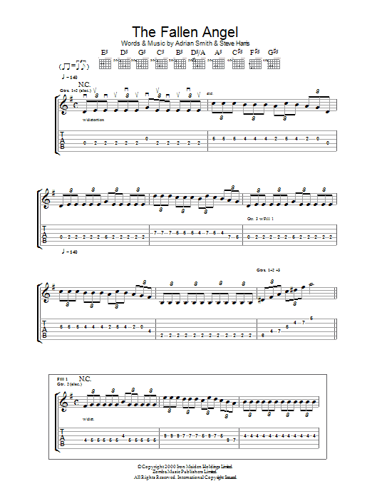 Download Iron Maiden The Fallen Angel Sheet Music and learn how to play Guitar Tab PDF digital score in minutes