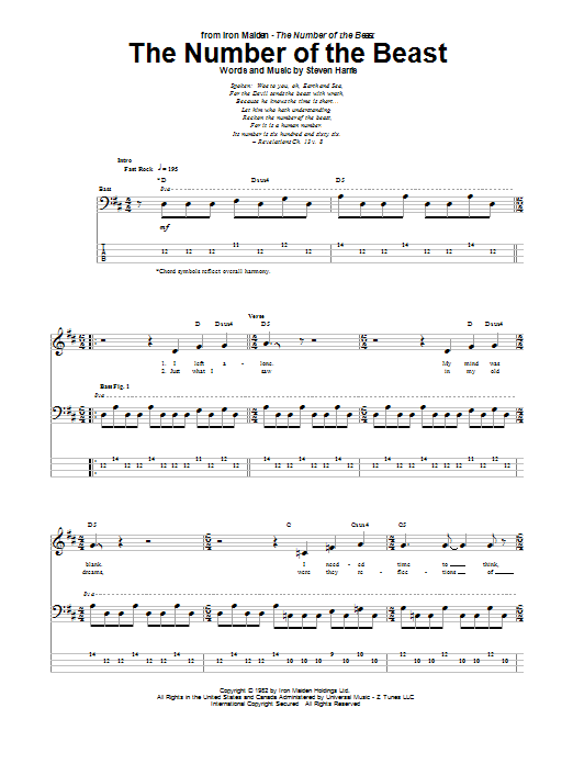 Download Iron Maiden The Number Of The Beast Sheet Music and learn how to play Guitar Tab PDF digital score in minutes