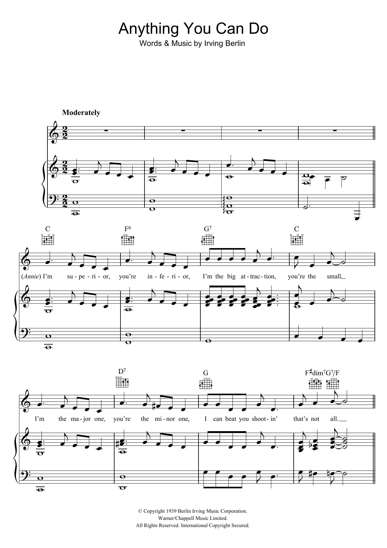 Download Irving Berlin Anything You Can Do Sheet Music and learn how to play Alto Saxophone PDF digital score in minutes