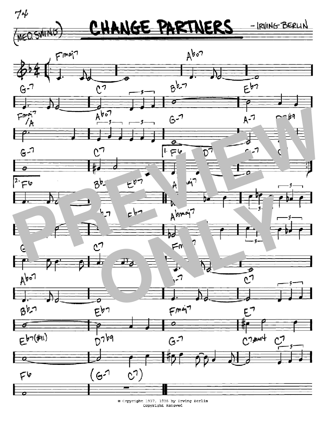 Download Irving Berlin Change Partners Sheet Music and learn how to play Piano PDF digital score in minutes