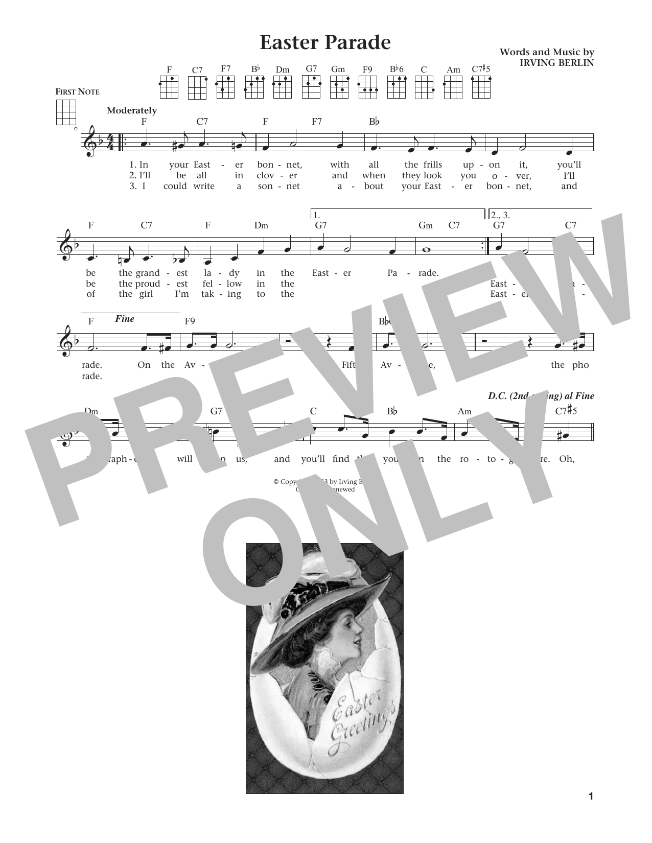 Download Irving Berlin Easter Parade Sheet Music and learn how to play Ukulele PDF digital score in minutes