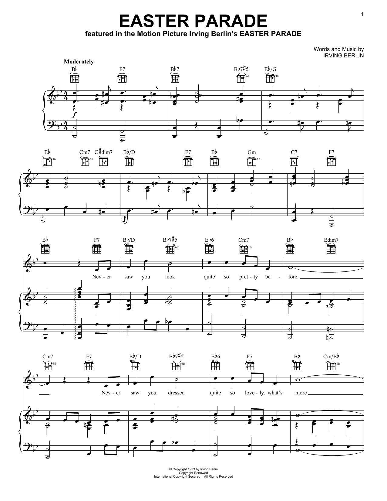 Download Irving Berlin Easter Parade Sheet Music and learn how to play Violin PDF digital score in minutes