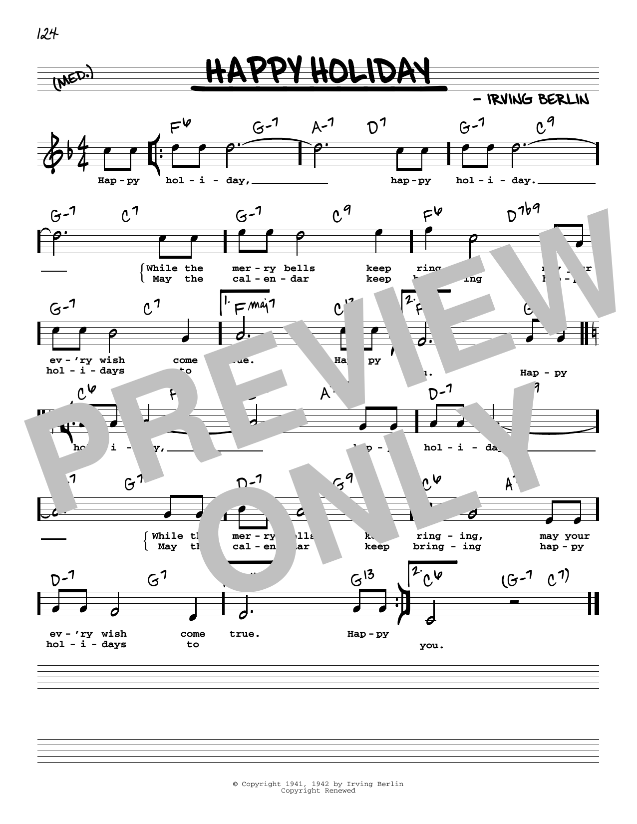 Download Irving Berlin Happy Holiday (High Voice) (from Holiday Inn) Sheet Music and learn how to play Real Book – Melody, Lyrics & Chords PDF digital score in minutes