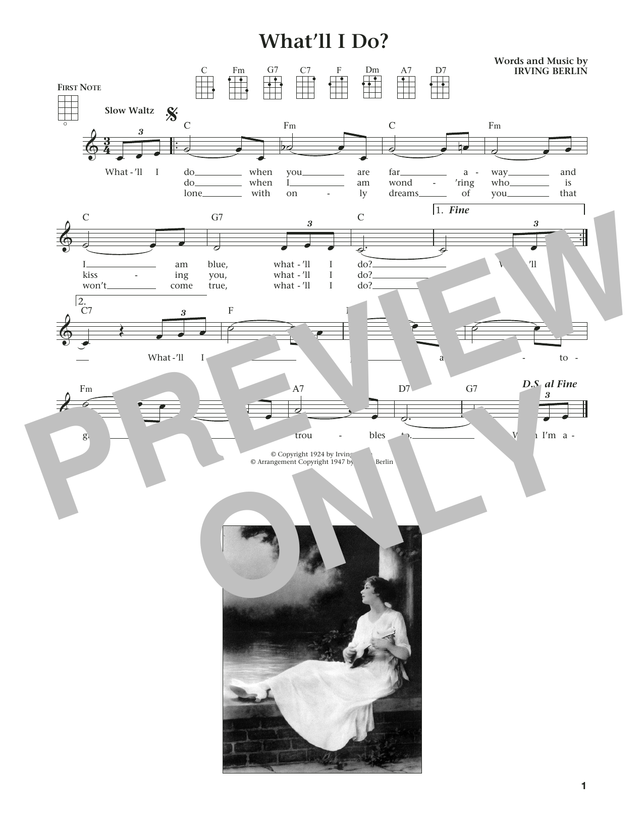 Download Irving Berlin What'll I Do? Sheet Music and learn how to play Ukulele PDF digital score in minutes