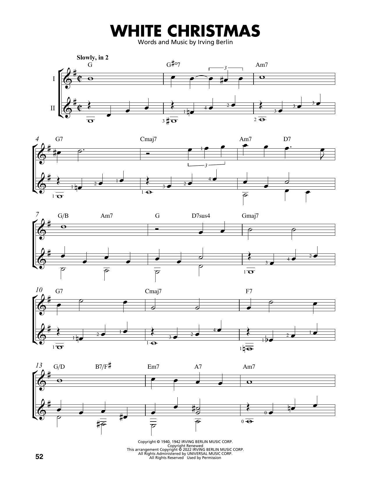 Download Irving Berlin White Christmas (arr. Mark Phillips) Sheet Music and learn how to play Easy Guitar Tab PDF digital score in minutes
