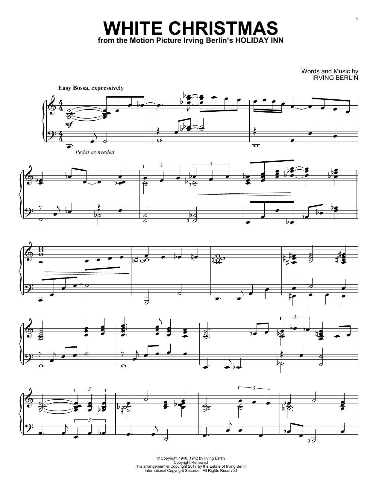 Download Irving Berlin White Christmas Sheet Music and learn how to play Piano PDF digital score in minutes