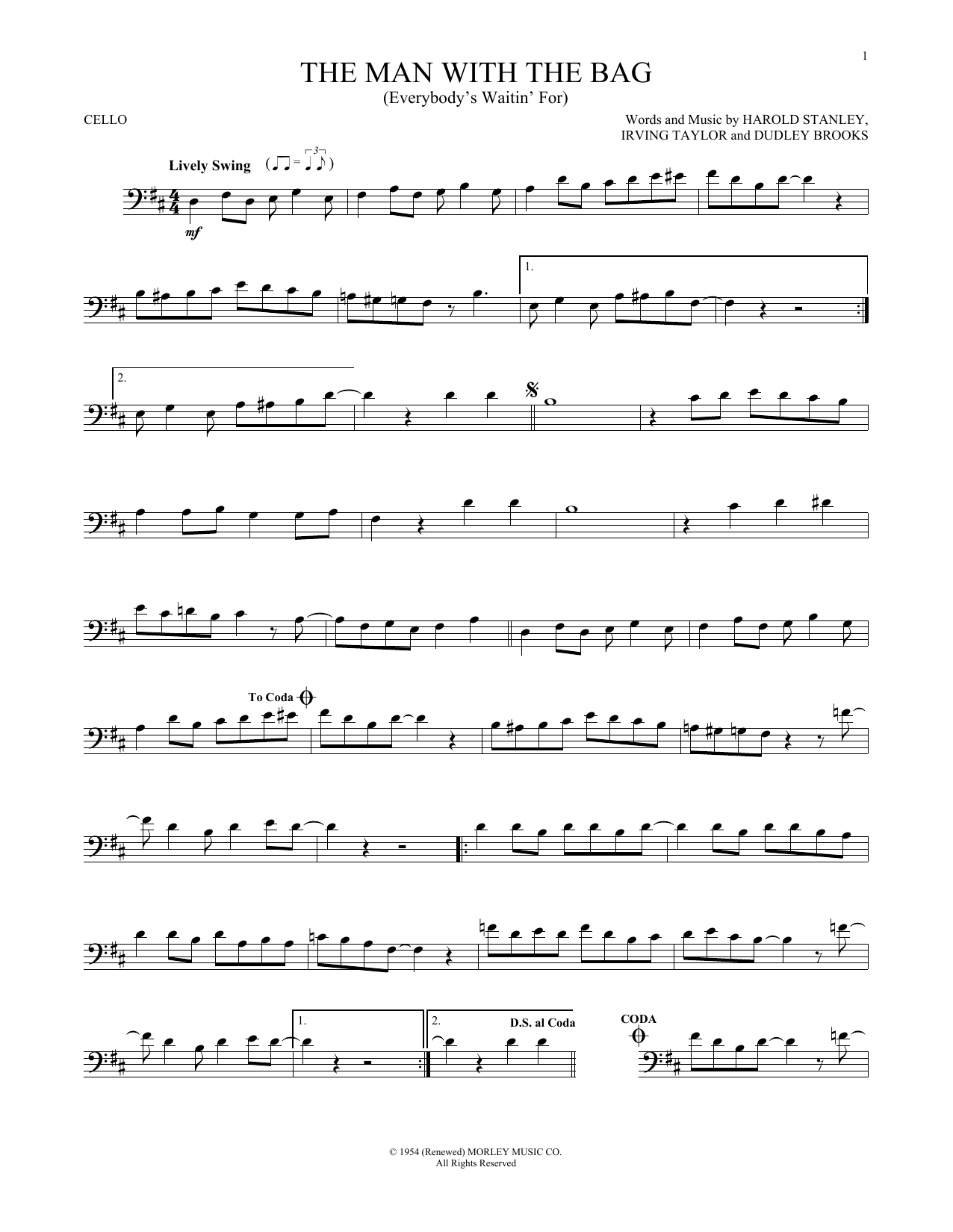 Download Irving Taylor (Everybody's Waitin' For) The Man With The Bag Sheet Music and learn how to play Violin PDF digital score in minutes