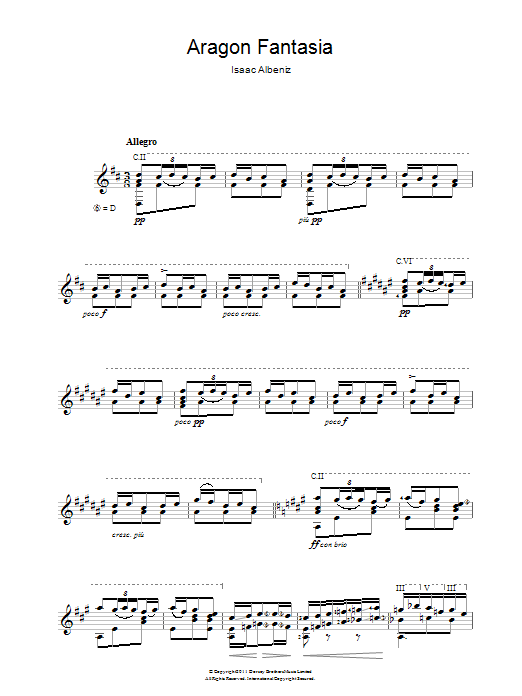 Download Isaac Albeniz Aragon Fantasia Sheet Music and learn how to play Guitar PDF digital score in minutes