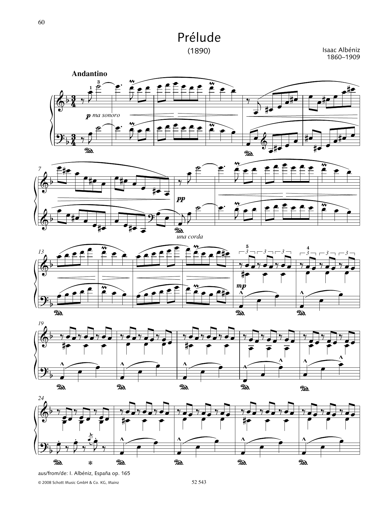 Download Isaac Albéniz Prélude Sheet Music and learn how to play Piano Solo PDF digital score in minutes