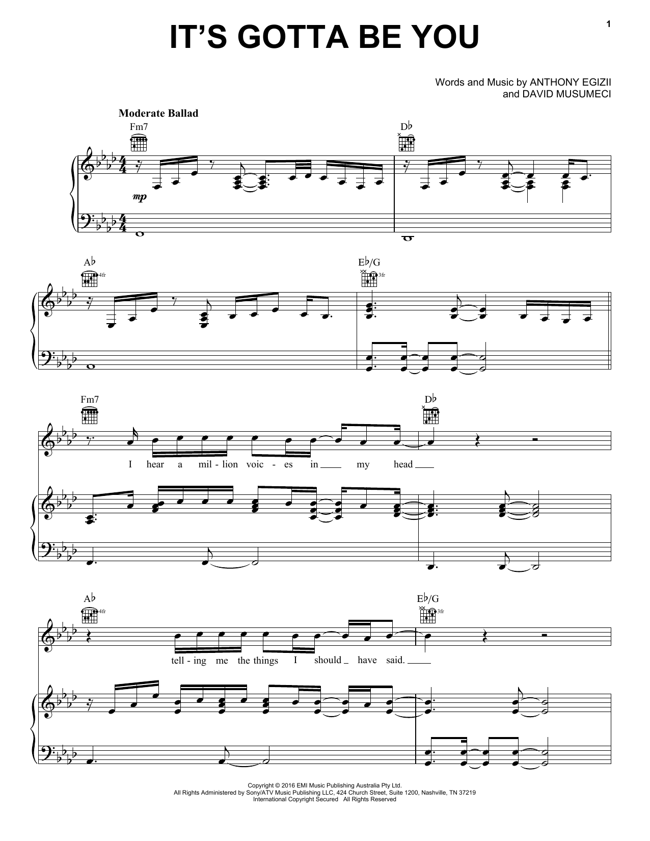 Download Isaiah It's Gotta Be You Sheet Music and learn how to play Piano, Vocal & Guitar (Right-Hand Melody) PDF digital score in minutes